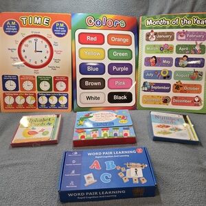 Usborne Educational Kids Learning Set with Colorful Charts and Cards And More